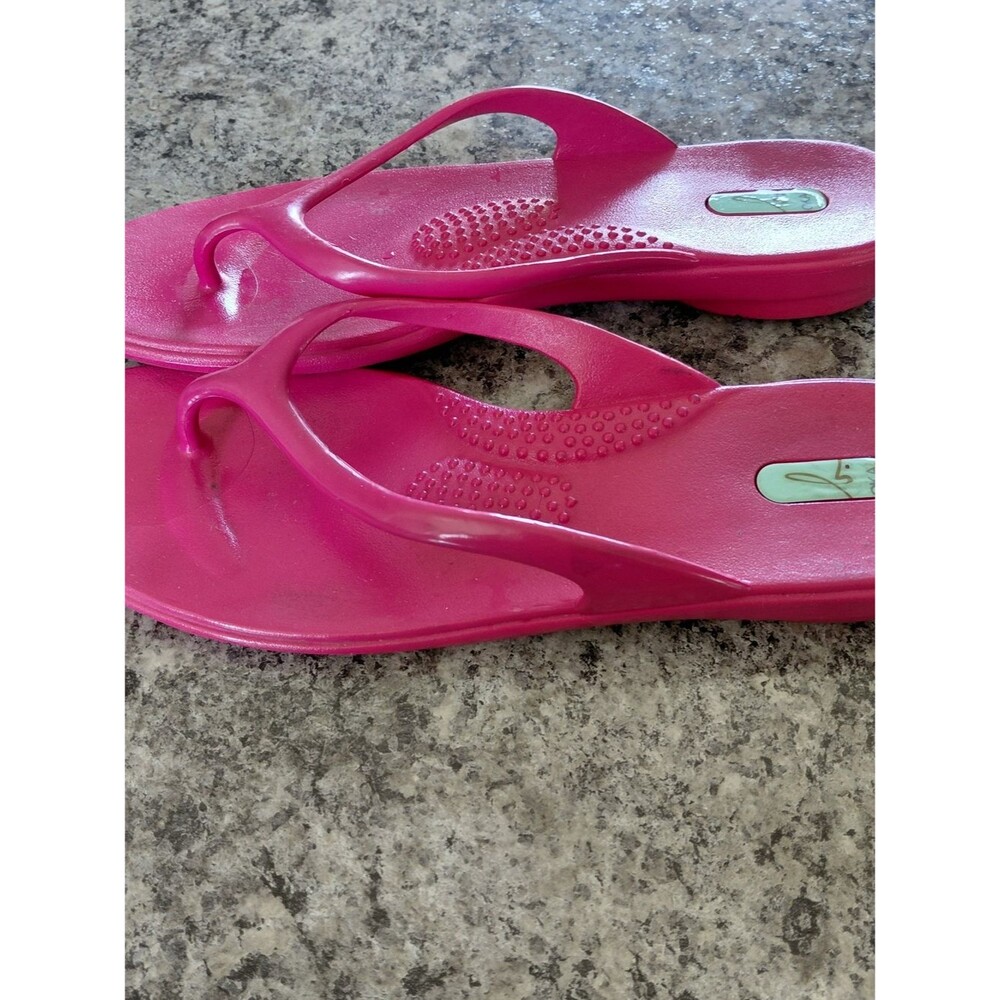 OKA b. Hot Pink Thong Massaging Sandals